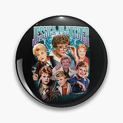 Bootleg 90's Retro Style Jessica Fletcher Rap T-Shirt Design Pin