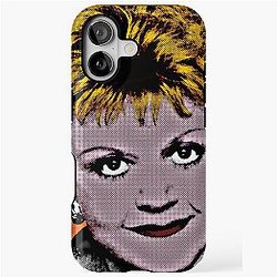 Jessica Fletcher in Pop Art Style Lithograph on Orange Background iPhone Tough Case