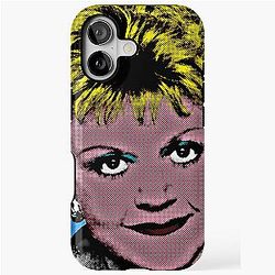 Jessica Fletcher in Pop Art Style Lithography Bue Background iPhone Tough Case