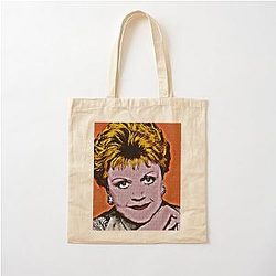 Jessica Fletcher in Pop Art Lithograph on Orange Cotton Tote Bag