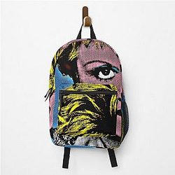 Jessica Fletcher in Pop Art Style Lithography Blue Background Backpack