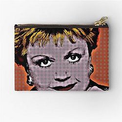 Jessica Fletcher in Pop Art Style LithographyZipper Pouch (Orange Background)
