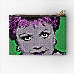 Jessica Fletcher in Pop Art Style Lithography Green Background Zipper Pouch