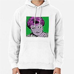 Jessica Fletcher in Pop Art Style Lithography Pullover Hoodie with Green Background
