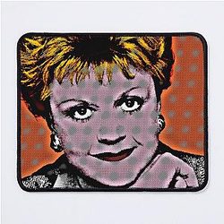 Jessica Fletcher in Pop Art Style Lithography Orange Background Mouse Pad