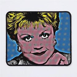 Jessica Fletcher in Pop Art Style Lithography Mouse Pad on Blue Background