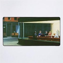 Edward Hopper Nighthawks featuring Jessica Fletcher Desk Mat