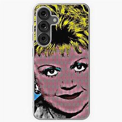 Jessica Fletcher in Pop Art Style Lithography on a Samsung Galaxy Soft Case with Blue Background