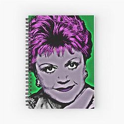 Jessica Fletcher in Pop Art Style Lithography (Green Background) Spiral Notebook