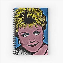 Jessica Fletcher in Pop Art Style Lithography with Blue Background Spiral Notebook