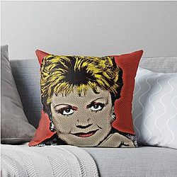 Jessica Fletcher in Pop Art Style Lithography Throw Pillow