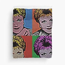 Jessica Fletcher in Pop Art Style Lithography Duvet Cover