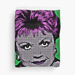 Jessica Fletcher in Pop Art Style Lithograph Duvet Cover