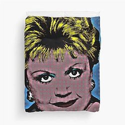 Jessica Fletcher in Pop Art Style Lithography Duvet Cover