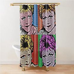 Jessica Fletcher in Pop Art Lithography Shower Curtain