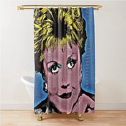 Jessica Fletcher in Pop Art Style Lithograph Shower Curtain