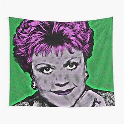 Jessica Fletcher in Pop Art Style Tapestry with Green Background