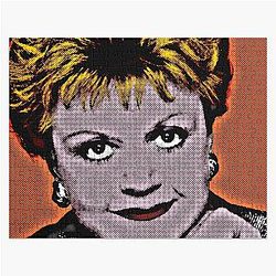 Jessica Fletcher in Pop Art Lithography Orange Background Jigsaw Puzzle
