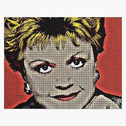 Jessica Fletcher in Pop Art Style Lithography Red Background Jigsaw Puzzle