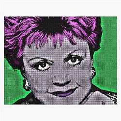 Jessica Fletcher in Pop Art Style Lithograph (Green Background) Jigsaw Puzzle