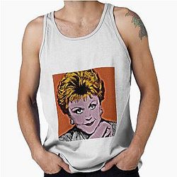 Jessica Fletcher in Pop Art Lithography Orange Background Tank Top