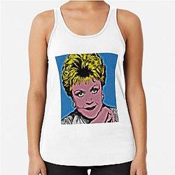 Jessica Fletcher in Pop art style lithography racerback tank top