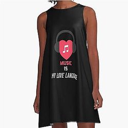 Music is my love language - A Line Dress