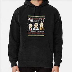 The Office is Coming to Town Michael Scott Jim Halpert Dwight Schrute Ugly Pullover Hoodie