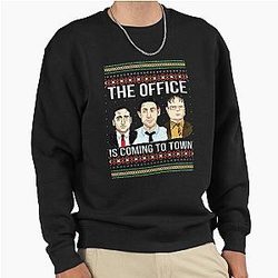 The Office is Coming to Town Michael Scott Jim Halpert Dwight Schrute Pullover Sweatshirt