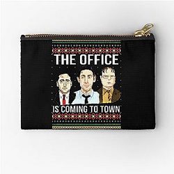 The Office is Coming to Town Michael Scott Jim Halpert Dwight Schrute Ugly Zipper Pouch