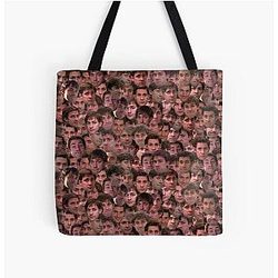 The Many Face of Jim Halpert - Mashup Over Print Tote Bag