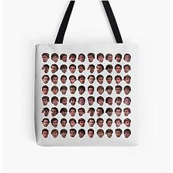 The Many Faces of Jim Halpert All Over Print Tote Bag