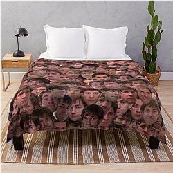 The Many Faces of Jim Halpert Mashup Throw Blanket