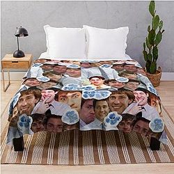 Jim Halpert Collage Throw Blanket
