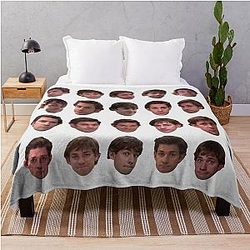 The Many Faces of Jim Halpert Throw Blanket