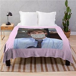 Jim Halpert Says Wear a Mask Throw Blanket