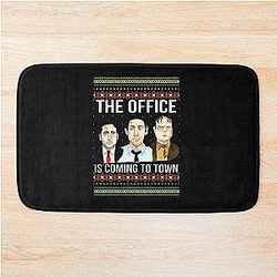 The Office is Coming to Town Michael Scott Jim Halpert Dwight Schrute Ugly Bath Mat