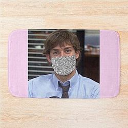 Jim Halpert says Wear a Mask Bath Mat