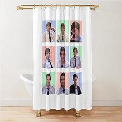 Jim Halpert faces The Office T-shirt Shower Curtain