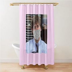 Jim Halpert says wear mask Shower Curtain