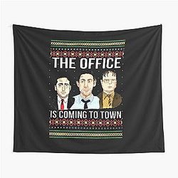 The Office is Coming to Town Michael Scott Dwight Schrute Ugly Tapestry