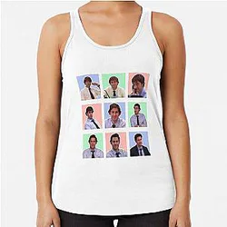 Jim Halpert Faces Office T-Shirt Racerback Tank Top