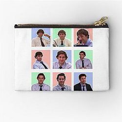 Jim Halpert faces The Office T-shirt Zipper Pouch