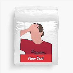 Jim Halpert New Dad Dunder Mifflin Duvet Cover