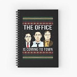 The Office is Coming to Town Michael Scott Jim or Dwight Schrute Ugly Notebook