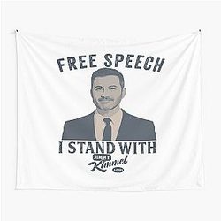 Free Speech Under Attack Colbert I Stand with Jimmy Kimmel Tapestry