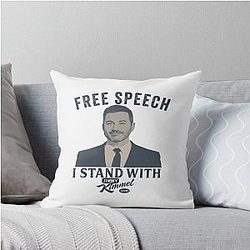 Free Speech Under Attack Colbert - I Stand with Jimmy Kimmel Team Kimmel Throw Pillow