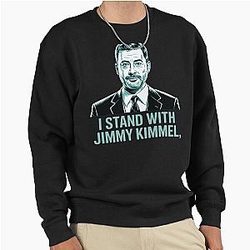 I Stand With Jimmy Kimmel Retro Poster For Comedy Fans Pullover Sweatshirt