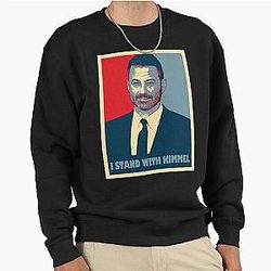 Jimmy Kimmel Retro Sunset Portrait Poster for Comedy Fans Gift for TV Lovers Pullover Sweatshirt
