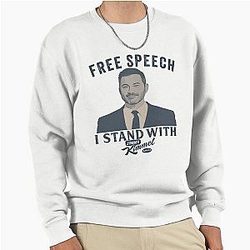 Free speech under attack Colbert and Kimmel - I stand with Jimmy Kimmel Pullover Sweatshirt